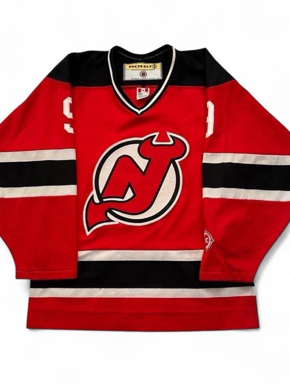 Vintage 1990s New Jersey Devils Red Hockey Jersey small signed